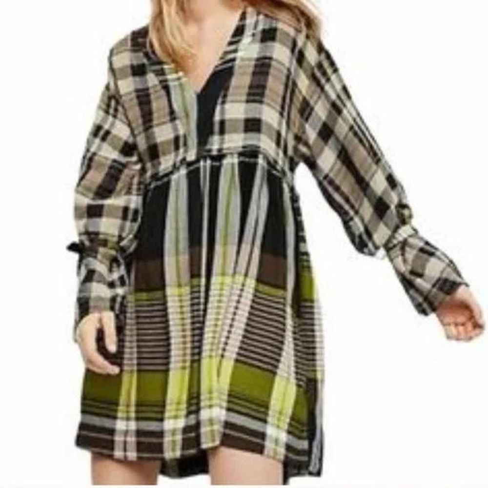Free People plaid mini dress